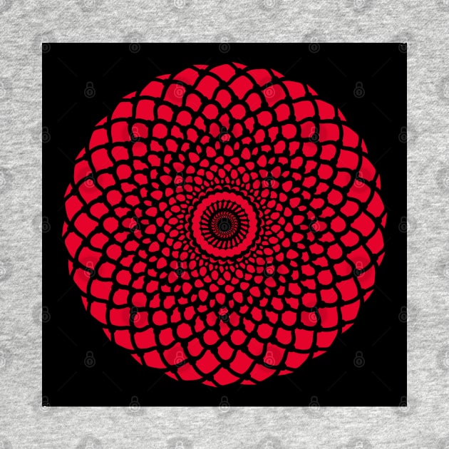 Red flower on black background, pattern by marina63